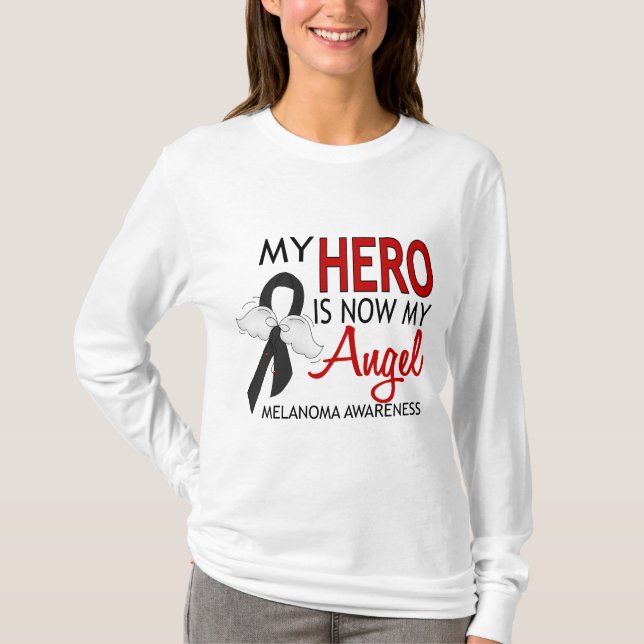 Camiseta Mi héroe es mi melanoma del ángel (Anverso)