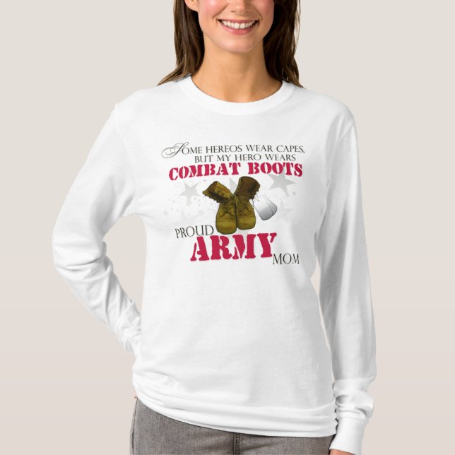 Camiseta Mi héroe lleva las botas de combate - mamá del (Anverso)