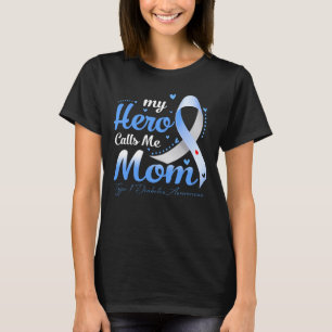 Camiseta Mi héroe me llama a mamá T1D Tipo1 Conciencia sobr
