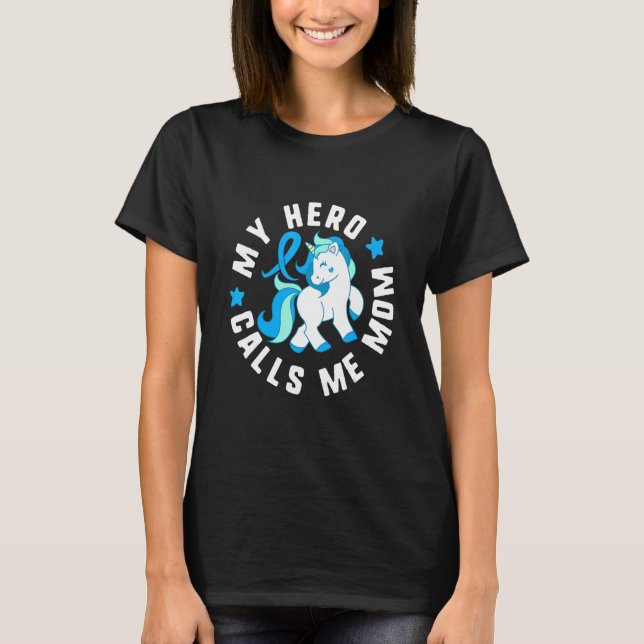 Camiseta Mi héroe me llama mamá Diabetes T1 Sensibilización (Anverso)