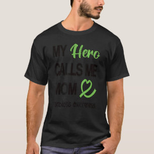 Camiseta Mi héroe me llama mamá, guerrera de la escoliosis
