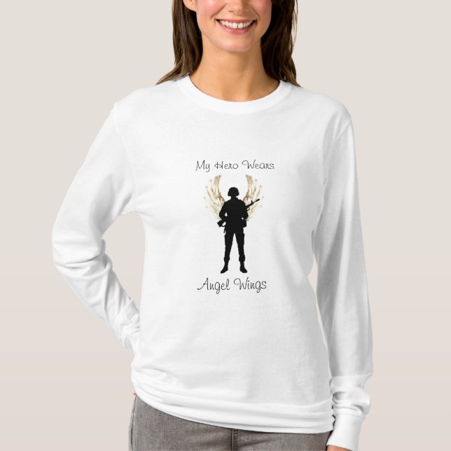 Camiseta mi héroe, mi héroe lleva, ángel se va volando (Anverso)