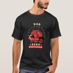 Camiseta Mi héroe papá, veteranos Rosas de EE.UU. aman el r