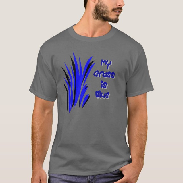 CAMISETA MI HIERBA ES AZUL (Anverso)