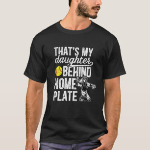 Camiseta Mi hija catcher de softball Mamá catcher de softba