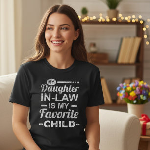 Camiseta Mi Hija En La Ley Es Mi Hijo Favorito.
