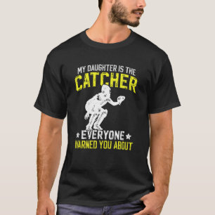 Camiseta Mi hija es catcher de softball Papá catcher de sof