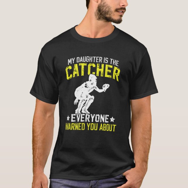 Camiseta Mi hija es catcher de softball Papá catcher de sof (Anverso)