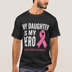 Camiseta Mi hija es mi heroína de apoyo al cáncer de mama