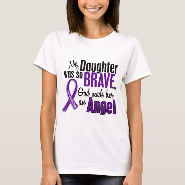 Camiseta Mi hija es un cáncer pancreático del ángel (Anverso)