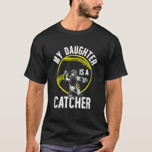 Camiseta Mi hija es una catcher de softball Mamá gato de so