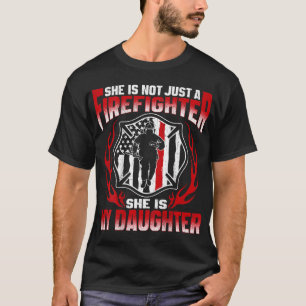 Camiseta Mi Hija Es Una Héroe Del Bombero Orgullosa Mamá D
