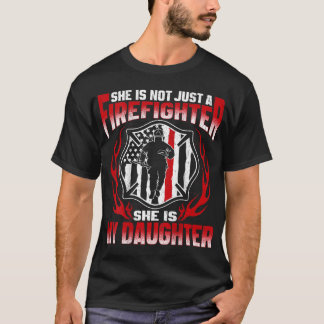 Camiseta Mi Hija Es Una Héroe Del Bombero Orgullosa Mamá D