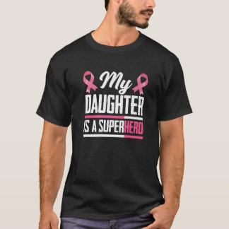 Camiseta Mi Hija Es Una Superheroína, Mamá, Papá, Cáncer De