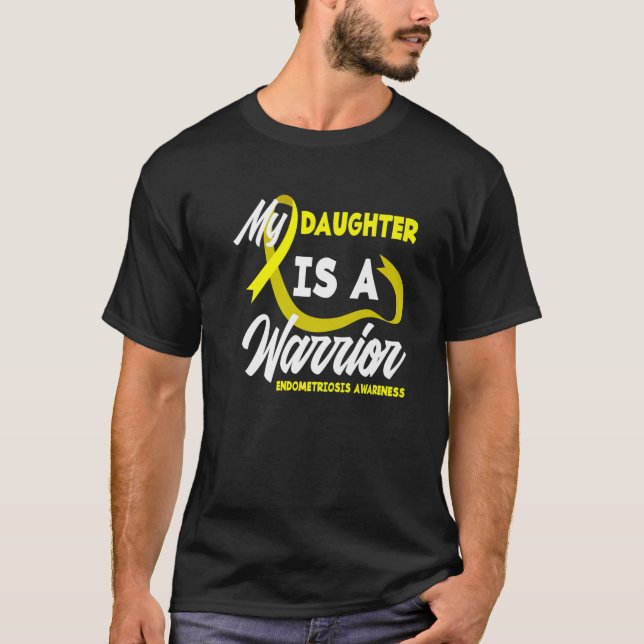 Camiseta Mi hija Guerrera de Cinta Amarilla Endometriosis A (Anverso)