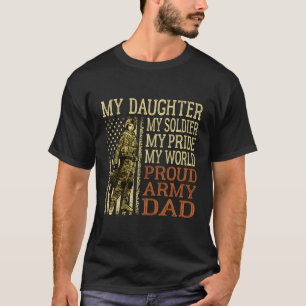 Camiseta Mi hija, mi héroe militar, papá militar del ejérci