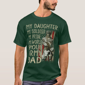 Camiseta Mi hija mi héroe soldado orgulloso papá militar de
