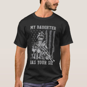 Camiseta Mi Hija Tiene Su Seis Bandera Americana Militar
