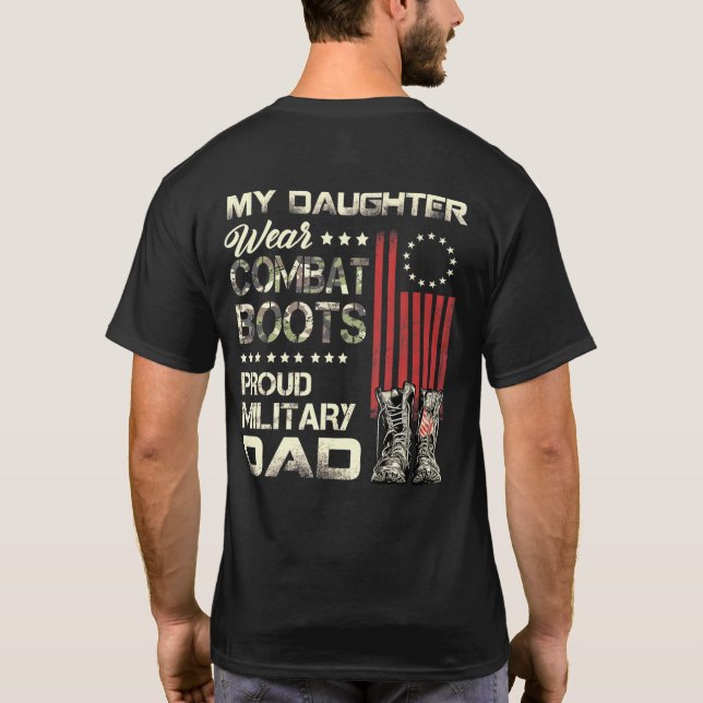 Camiseta Mi Hija Usa Boots De Combate Orgulloso Padre Milit (Reverso)