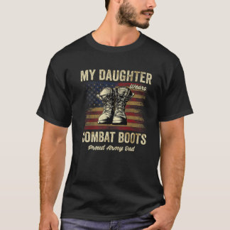 Camiseta Mi hija usa botes de combate y el ejército orgullo