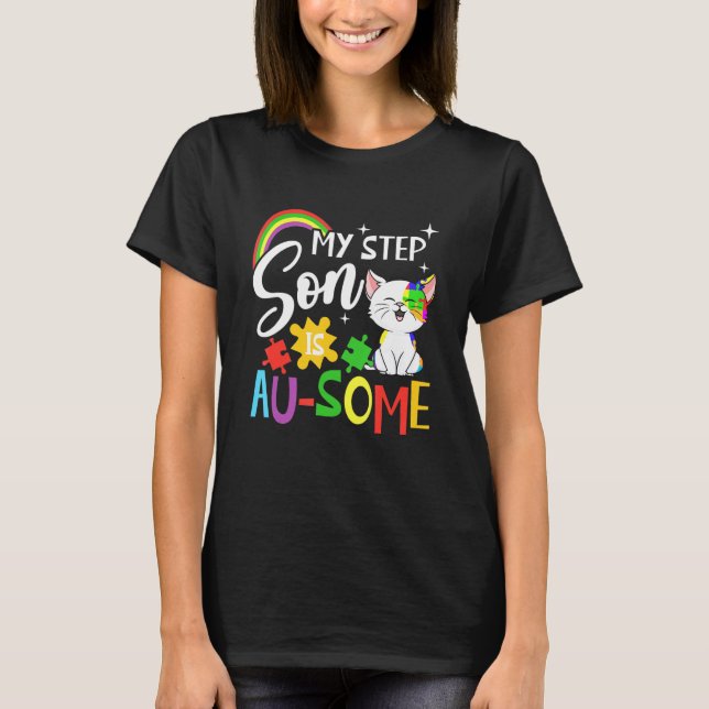 Camiseta Mi hijo de paso es autista y autista y autista  (Anverso)