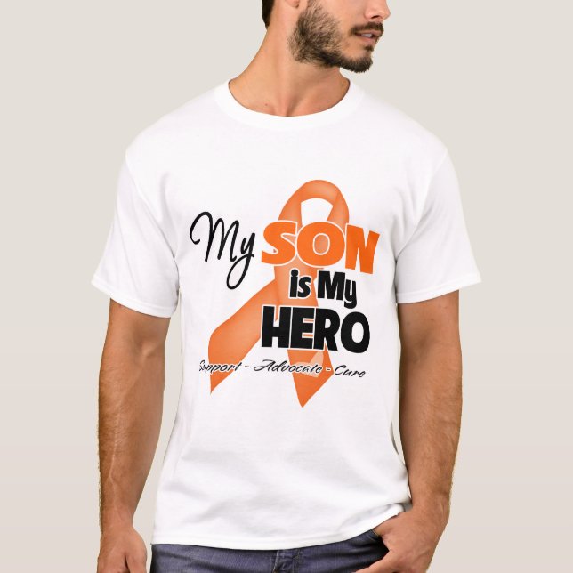Camiseta Mi hijo es mi héroe - leucemia (Anverso)