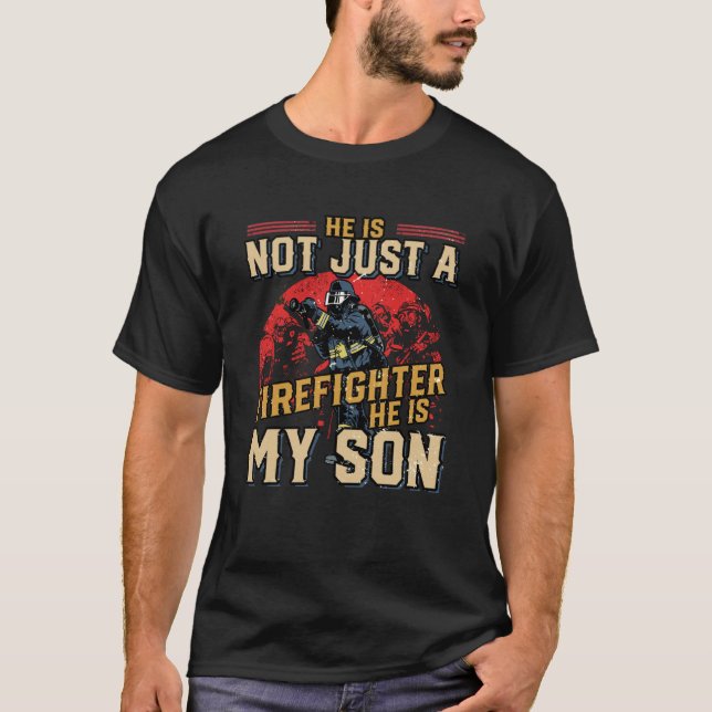 Camiseta Mi Hijo Es Un Bombero Orgulloso Padre De Familia Q (Anverso)