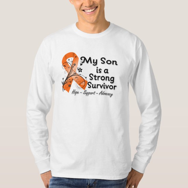 Camiseta Mi hijo es una cinta fuerte del naranja del (Anverso)