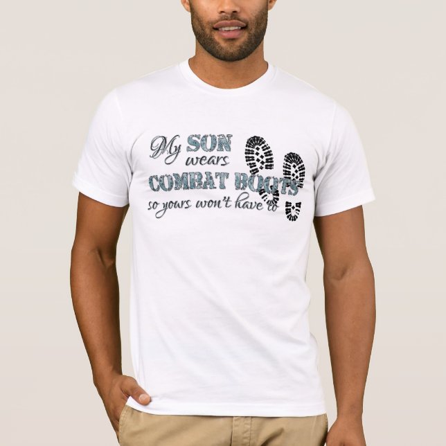 Camiseta Mi hijo lleva botas de combate (Anverso)