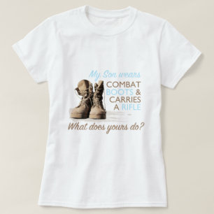 Camiseta Mi hijo lleva botas de combate