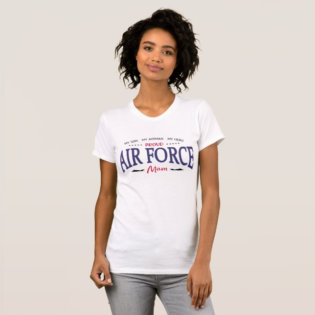 Camiseta Mi hijo mi aviador mi mamá orgullosa de la fuerza (Anverso completo)