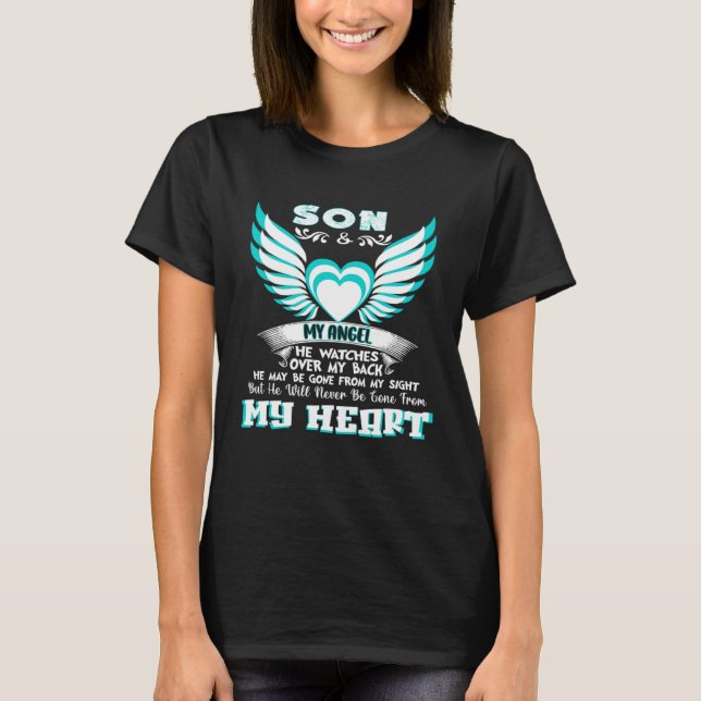 Camiseta Mi hijo mi guadiano Ángel conmemorativo del hijo e (Anverso)