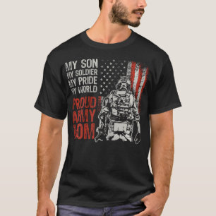 Camiseta Mi Hijo Mi Soldado Héroe Del Ejército Orgulloso Ma