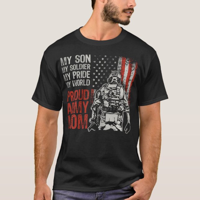 Camiseta Mi Hijo Mi Soldado Héroe Del Ejército Orgulloso Ma (Anverso)
