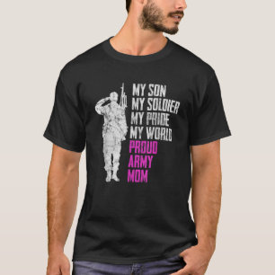 Camiseta Mi hijo mi soldado Orgullosa mamá del ejército mad
