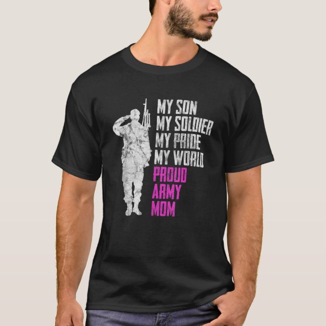 Camiseta Mi hijo mi soldado Orgullosa mamá del ejército mad (Anverso)