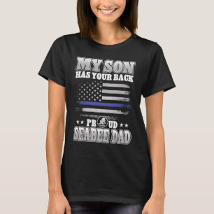 Camiseta Mi Hijo Te Apoya Orgulloso Padre Seabee Militar Gi
