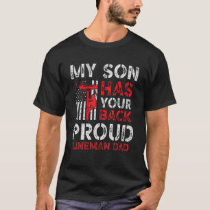 Camiseta Mi Hijo Tiene A Tu Espalda Lineman Dad