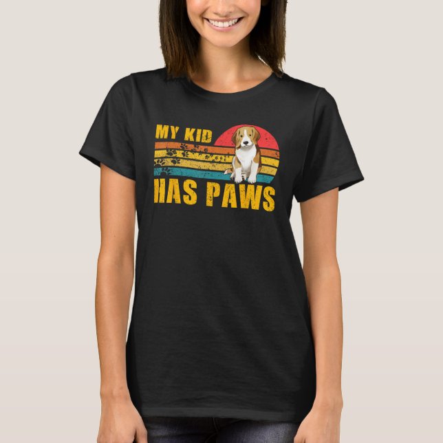 Camiseta Mi hijo tiene al perro de Paws Beagle divertido di (Anverso)