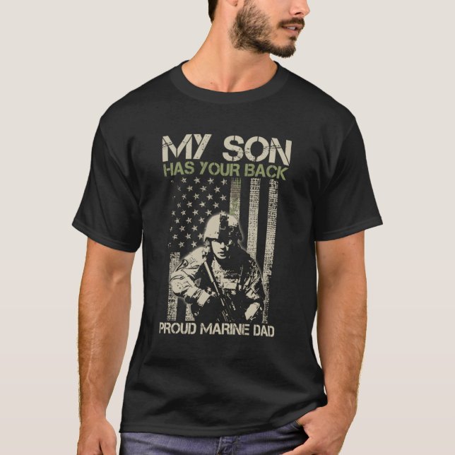 Camiseta Mi Hijo Tiene Tu Camuflaje De Regreso-Marina-Papá (Anverso)