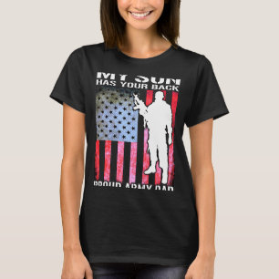 Camiseta Mi Hijo Tiene Tu Espalda 2 Orgulloso Fanático Mili