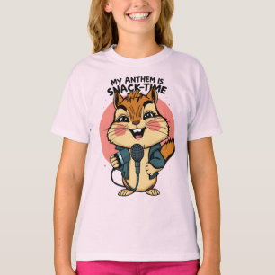 Camiseta Mi himno es Snack-Time Funny Punk Squirrel Microp