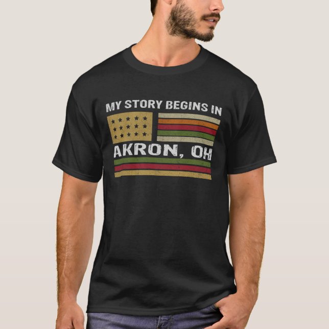 Camiseta Mi historia empieza en AKRON OH (Anverso)