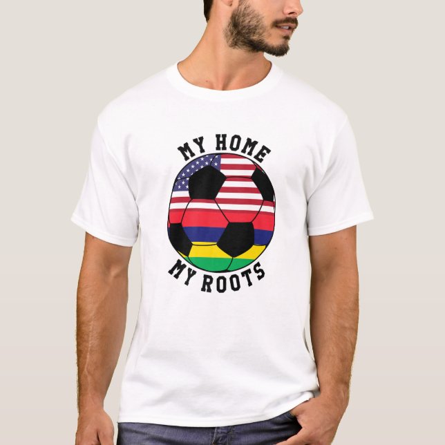 Camiseta Mi hogar, mi raíz, el fútbol de la bandera de Maur (Anverso)