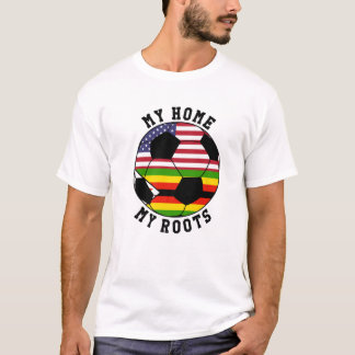 Camiseta Mi hogar, mis raíces, fútbol de bandera de Zimbabu