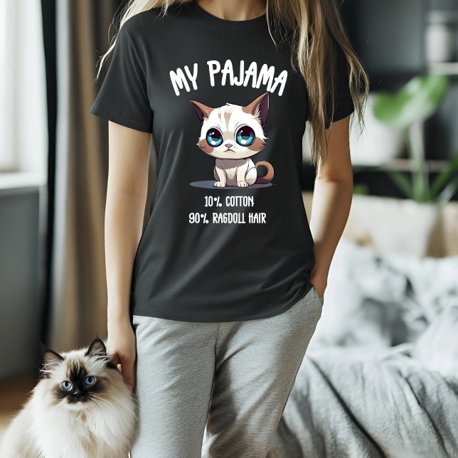 Camiseta Mi humor de gato Pajama Ragdoll (Subido por el creador)