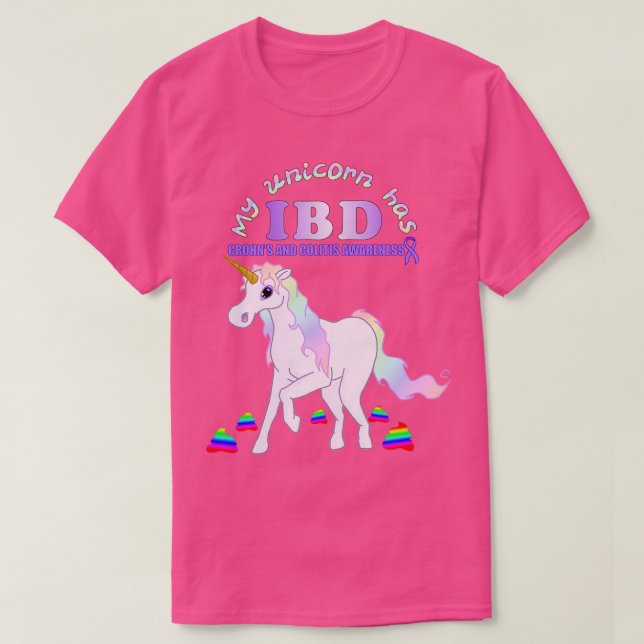 Camiseta Mi IBD Unicornio crea conciencia sobre la colitis (Diseño del anverso)