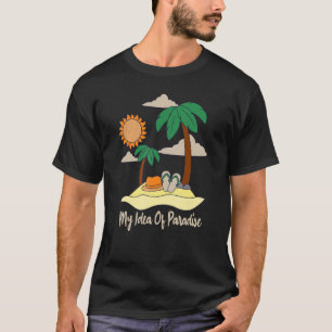 Camiseta Mi Idea De Paradise Beach Sand Sun Palms Y Flip Fl