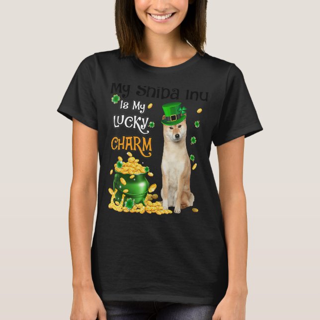 Camiseta Mi Inu Shiba Es Mi Afortunado Encanto Cute Perro P (Anverso)