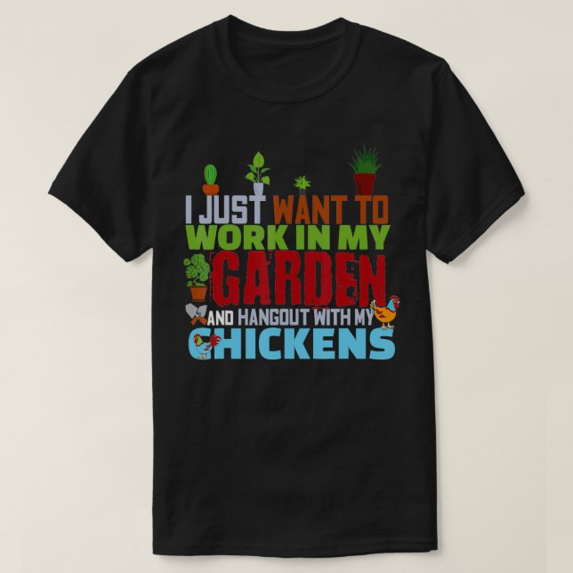 Camiseta Mi Jardín de Hangout Mis Pollos (Diseño del anverso)